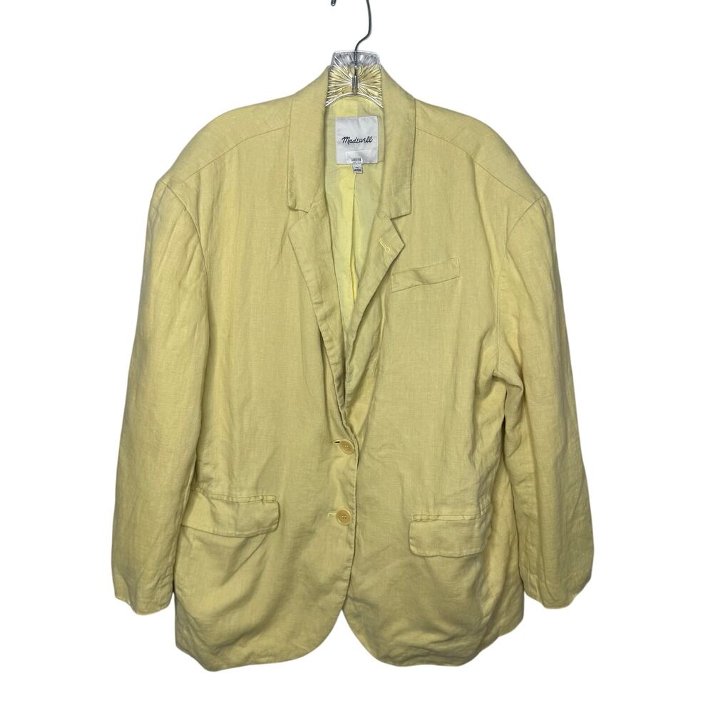 Madewell 100% Linen Blazer Yellow Women’s XL Lightweight Spring 2023 Style NM157